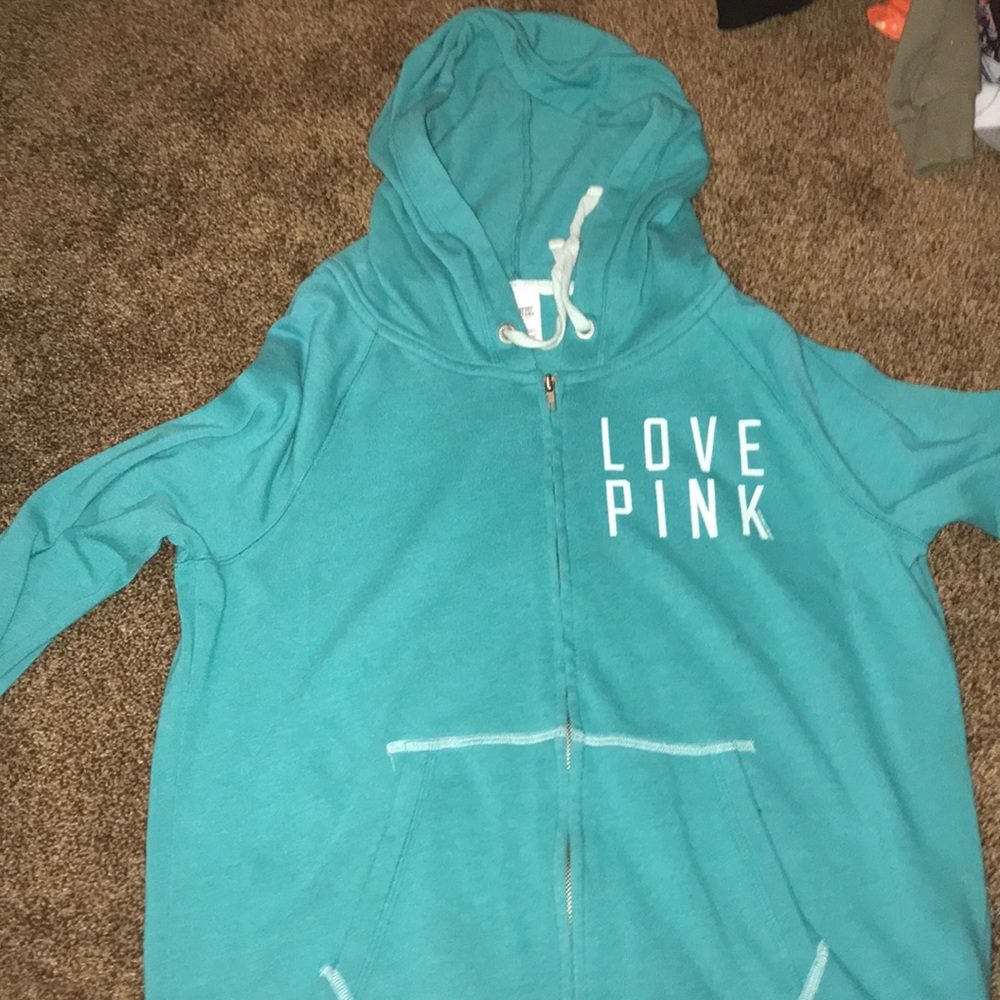 teal zip up hoodie